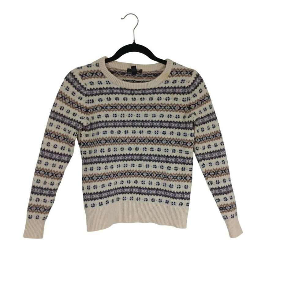 J. Crew Sweater 100% Lambs Wool Womens Size Small Fair Isle
